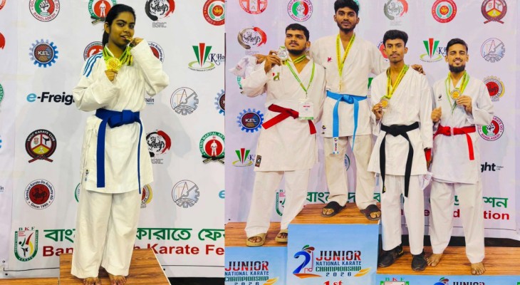 ২য় জাতীয় জুনিয়র কারাতে প্রতিযোগিতায় ঢাবি দলের ৩ স্বর্ণপদক জয়
